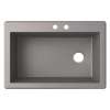 33-in W x 22-in D x 9.5-in H Granite Dual Mount Single Bowl Kitchen Sink with 2-Hole in Metallico