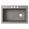 33-in W x 22-in D x 9.5-in H Granite Dual Mount Single Bowl Kitchen Sink with 3-Hole in Metallico