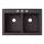 33-in D x 22-in W x 9.563-in H Granite Dual Mount Double Bowl Kitchen Sink with 3-Hole in Nero