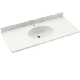 Chesapeake CH1B2225-011 Solid Surface 25-in x 22-in Integral Single Sink Bathroom Vanity Top in Tahiti White