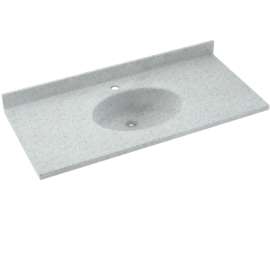 Chesapeake CH1B2225-053 Solid Surface 25-in x 22-in Integral Single Sink Bathroom Vanity Top in Tahiti Gray