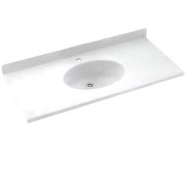 Chesapeake CH1B2237-010 Solid Surface 37-in x 22-in Integral Single Sink Bathroom Vanity Top in White