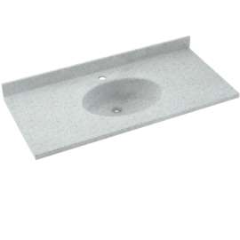 Chesapeake CH1B2237-053 Solid Surface 37-in x 22-in Integral Single Sink Bathroom Vanity Top in Tahiti Gray