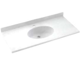 Chesapeake CH1B2243-010 Solid Surface 43-in x 22-in Integral Single Sink Bathroom Vanity Top in White