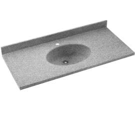 Chesapeake CH1B2249-042 Solid Surface 49-in x 22-in Integral Single Sink Bathroom Vanity Top in Gray Granite