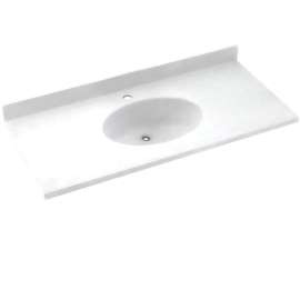 Chesapeake CH1B2255-010 Solid Surface 55-in x 22-in Integral Single Sink Bathroom Vanity Top in White