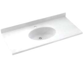 Chesapeake CH1B2261-010 Solid Surface 61-in x 22-in Integral Single Sink Bathroom Vanity Top in White