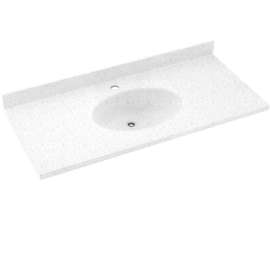 Chesapeake CH1B2261-035 Solid Surface 61-in x 22-in Integral Single Sink Bathroom Vanity Top in Arctic Granite