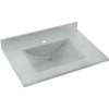 Composite 25-in x 22-in Integral Single Sink Bathroom Vanity Top in Tahiti Gray