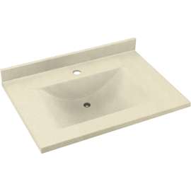 Composite 31-in x 22-in Integral Single Sink Bathroom Vanity Top in Bone