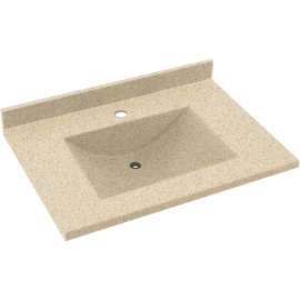 Composite 31-in x 22-in Integral Single Sink Bathroom Vanity Top