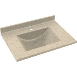 Composite 31-in x 22-in Integral Single Sink Bathroom Vanity Top in Tahiti Desert