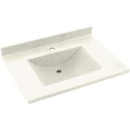 Composite 37-in x 22-in Integral Single Sink Bathroom Vanity Top in Bisque
