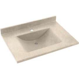 Composite 37-in x 22-in Integral Single Sink Bathroom Vanity Top in Tahiti Sand