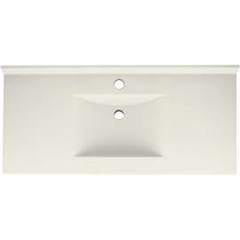 Composite 43-in x 22-in Integral Single Sink Bathroom Vanity Top in White