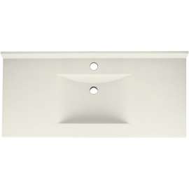 Composite 43-in x 22-in Integral Single Sink Bathroom Vanity Top in Bisque