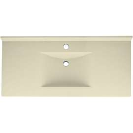 Composite 43-in x 22-in Integral Single Sink Bathroom Vanity Top in Bone