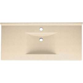 Composite 43-in x 22-in Integral Single Sink Bathroom Vanity Top in Tahiti Sand