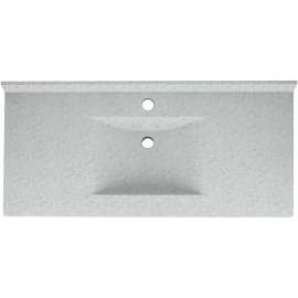 Composite 43-in x 22-in Integral Single Sink Bathroom Vanity Top in Tahiti Gray