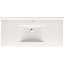 Composite 43-in x 22-in Integral Single Sink Bathroom Vanity Top in Tahiti Ivory