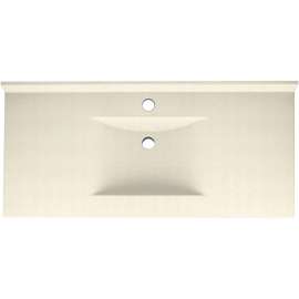Composite 43-in x 22-in Integral Single Sink Bathroom Vanity Top in Pebble