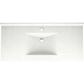 Composite 49-in x 22-in Integral Single Sink Bathroom Vanity Top in Tahiti White