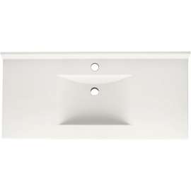 Composite 49-in x 22-in Integral Single Sink Bathroom Vanity Top in Tahiti Ivory
