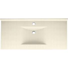 Composite 49-in x 22-in Integral Single Sink Bathroom Vanity Top in Pebble