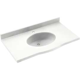 Europa EV1B2231-010 Solid Surface 31-in x 22-in Integral Single Sink Bathroom Vanity Top in White