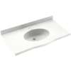 Solid Surface 43-in x 22-in Integral Single Sink Bathroom Vanity Top in Tahiti White