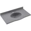 Europa EV1B2243-042 Solid Surface 43-in x 22-in Integral Single Sink Bathroom Vanity Top in Gray Granite