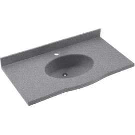 Europa EV1B2243-042 Solid Surface 43-in x 22-in Integral Single Sink Bathroom Vanity Top in Gray Granite