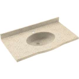 Europa EV1B2249-050 Solid Surface 49-in x 22-in Integral Single Sink Bathroom Vanity Top in Tahiti Desert