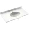 Europa EV1B2255-010 Solid Surface 55-in x 22-in Integral Single Sink Bathroom Vanity Top in White