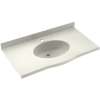Europa EV1B2255-018 Solid Surface 55-in x 22-in Integral Single Sink Bathroom Vanity Top in Bisque