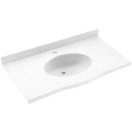 Europa EV1B2255-035 Solid Surface 55-in x 22-in Integral Single Sink Bathroom Vanity Top in Arctic Granite