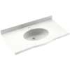 Solid Surface 61-in x 22-in Integral Single Sink Bathroom Vanity Top in Tahiti White