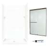 SQP3248010-M46570BR 72.5-in x 48-in x 32-in 5-Piece Alcove Shower Kit in White