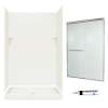 SQP3248018-M46570NR 72.5-in x 48-in x 32-in 5-Piece Alcove Shower Kit in Bisque