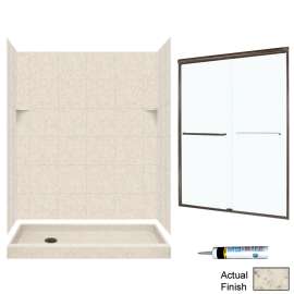 Solid Surface 60-in x 32-in x 72-in 5-Piece Alcove Shower Kit