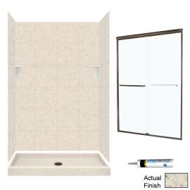 Solid Surface 48-in x 34-in x 72-in 5-Piece Alcove Shower Kit