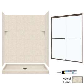 Solid Surface 60-in x 34-in x 72-in 5-Piece Alcove Shower Kit