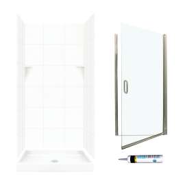 SQP3636-M34570NC 72.5-in x 36-in x 36-in 5-Piece Alcove Shower Kit