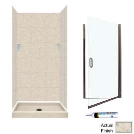 Solid Surface 36-in x 36-in x 72.5-in 5-Piece Alcove Shower Kit