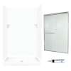 stone 72-in x 48-in x 32-in 5-Piece Alcove Shower Kit in White