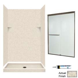 Solid Surface  32-in x 48-in x72-in 5-Piece Alcove Shower Kit
