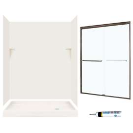 SSP326R018-M58570BC 72-in x 60-in x 32-in 5-Piece Alcove Shower Kit in Bisque