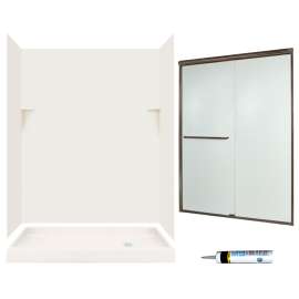 SSP326R018-M58570BR 72-in x 60-in x 32-in 5-Piece Alcove Shower Kit in Bisque