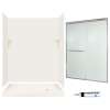 stone 72-in x 60-in x 32-in 5-Piece Alcove Shower Kit in Bisque