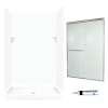stone 72-in x 48-in x 34-in 5-Piece Alcove Shower Kit in White